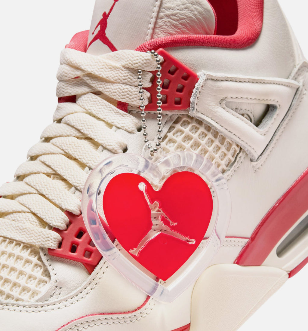 Air Jordan 4 Retro 'Valentine's Day' Women's Lifestyle Shoes | Pale Ivory / Sierra Red / Tough Red