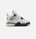 Air Jordan 4 Retro 'White Cement' Infant Toddler Lifestyle Shoes | Summit White / Fire Red / Cement Grey / Black