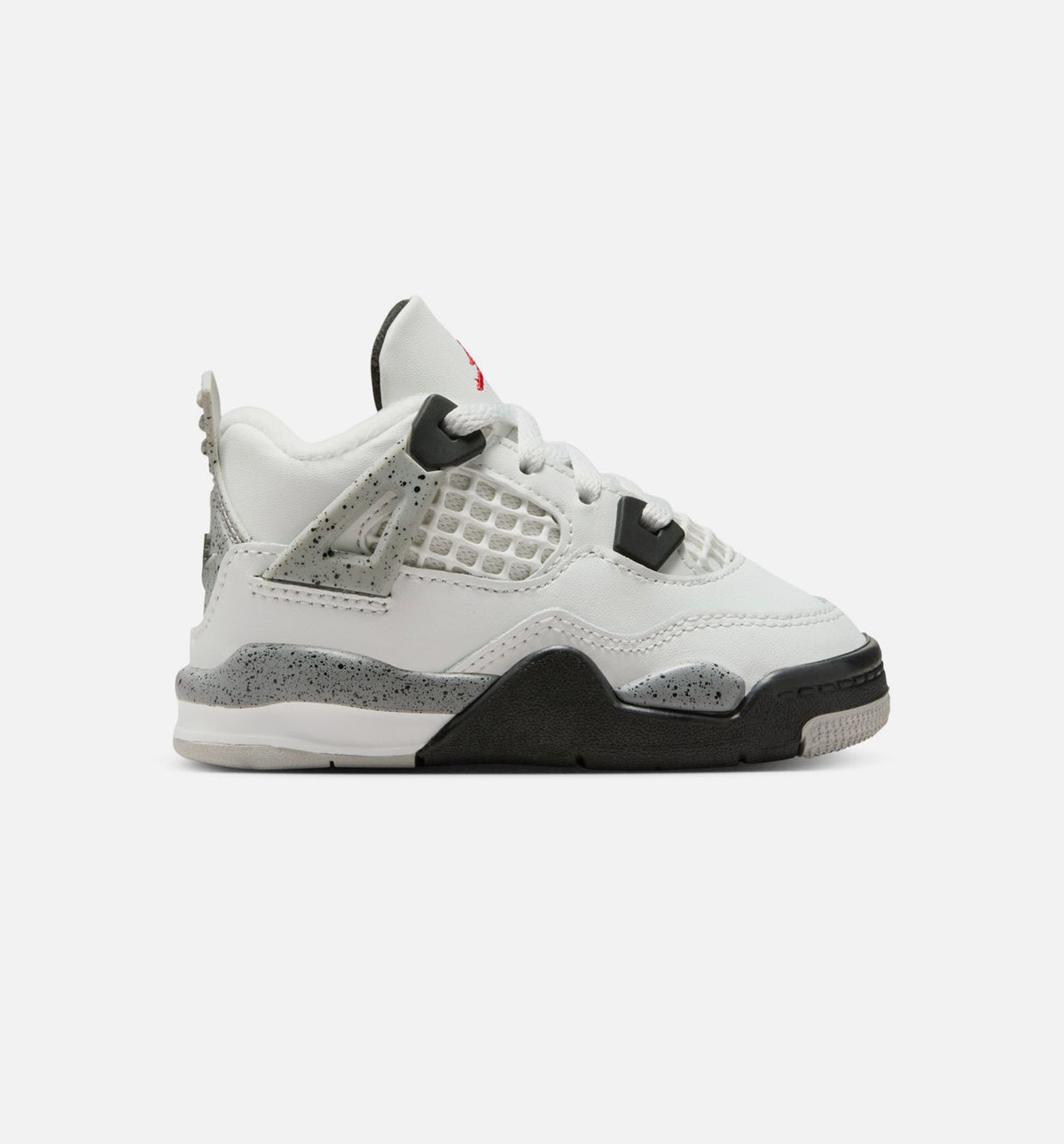 Air Jordan 4 Retro 'White Cement' Infant Toddler Lifestyle Shoes | Summit White / Fire Red / Cement Grey / Black