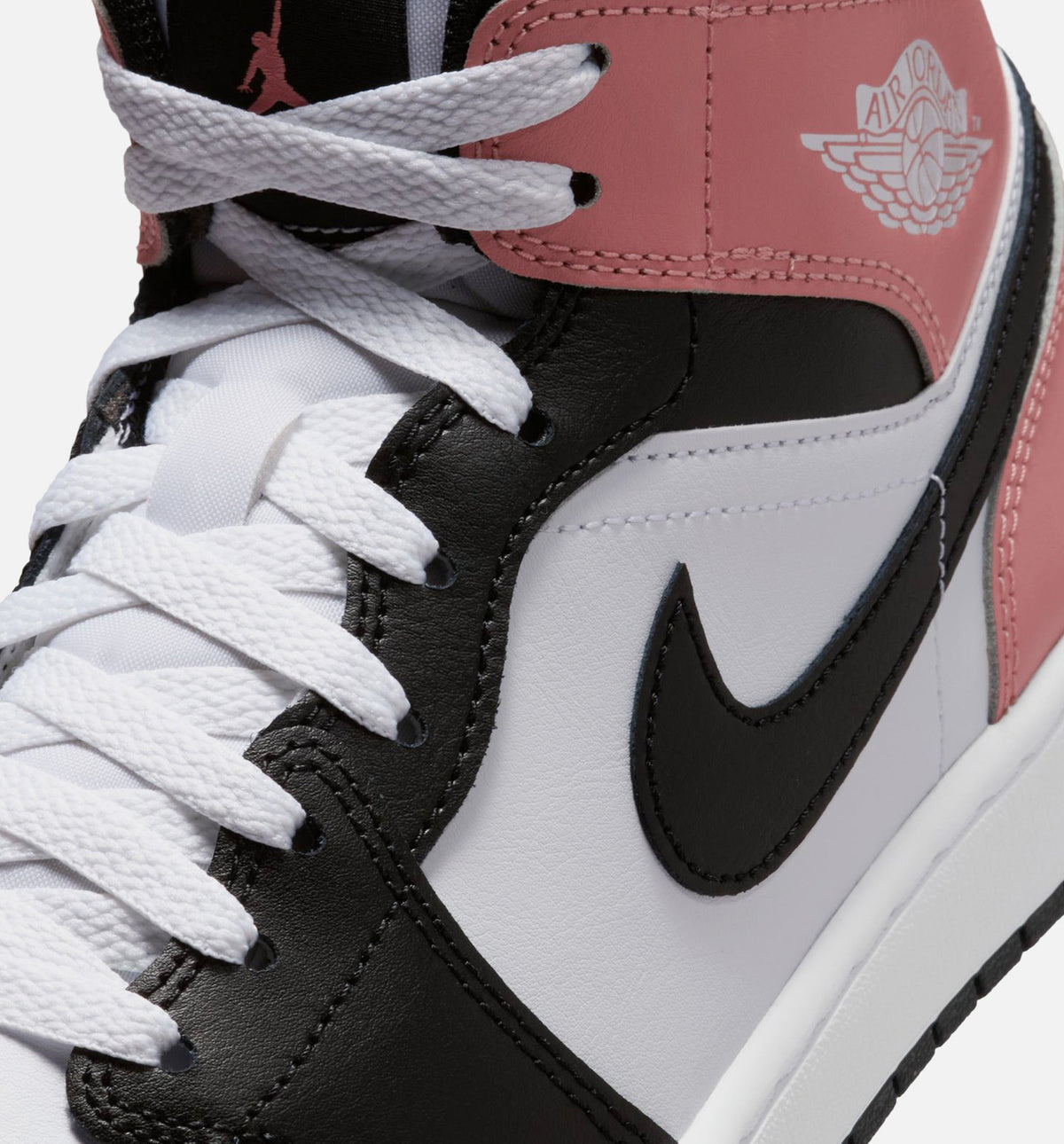 Air Jordan 1 Mid Men's Lifestyle Shoes | White / Rust Pink / Black
