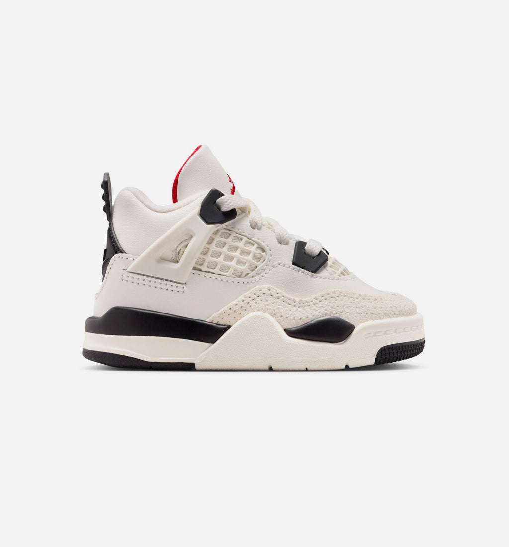 Air Jordan 4 Retro 'Flight Club' Infant Toddler Lifestyle Shoes | Sail / Black / University Red