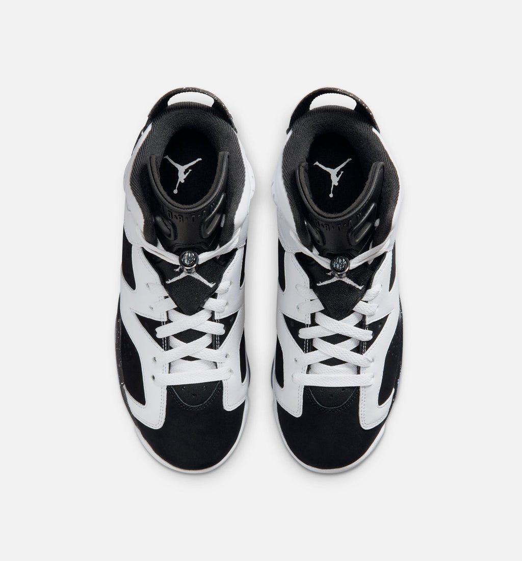 Air Jordan 6 Retro Black and White Grade School Lifestyle Shoes | Black / White