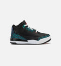 Air Jordan 3 Retro Black and Hyper Jade Preschool Lifestyle Shoes | Black / Siren Red / Hyper Jade / White