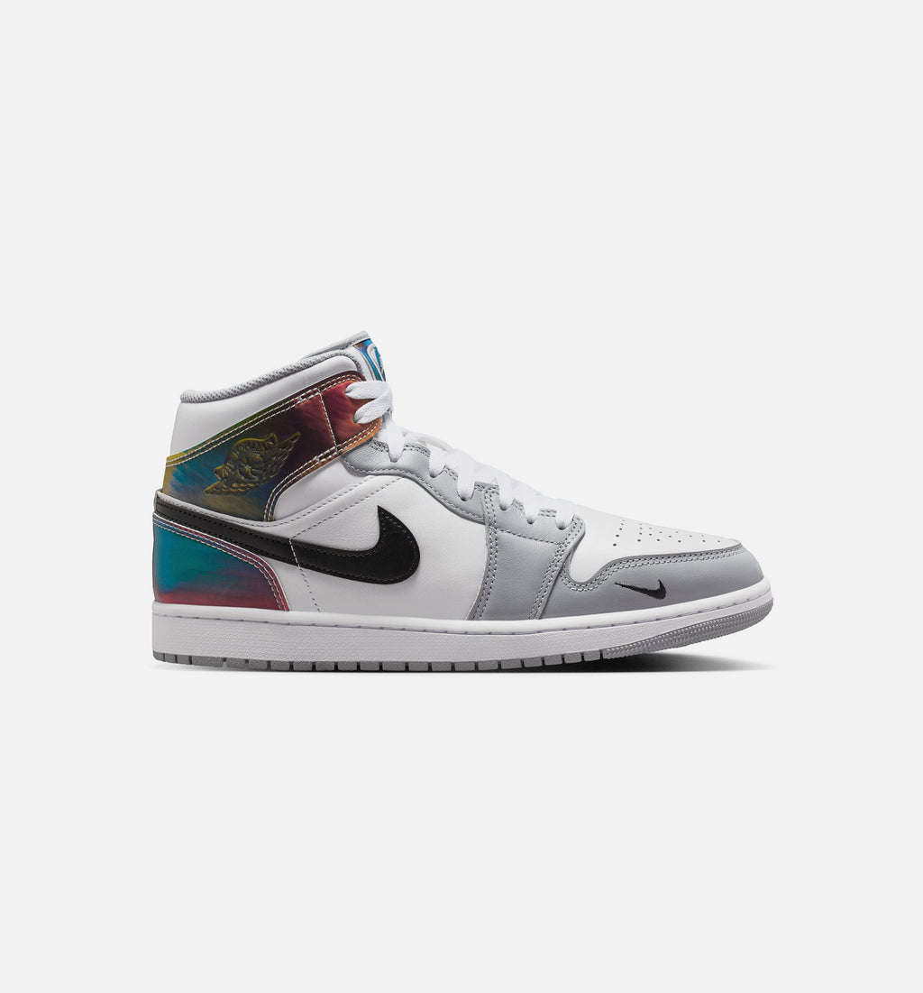 Air Jordan 1 Mid SE Men's Lifestyle Shoes | Black / White / Wolf Grey