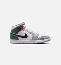 Air Jordan 1 Mid SE Men's Lifestyle Shoes | Black / White / Wolf Grey