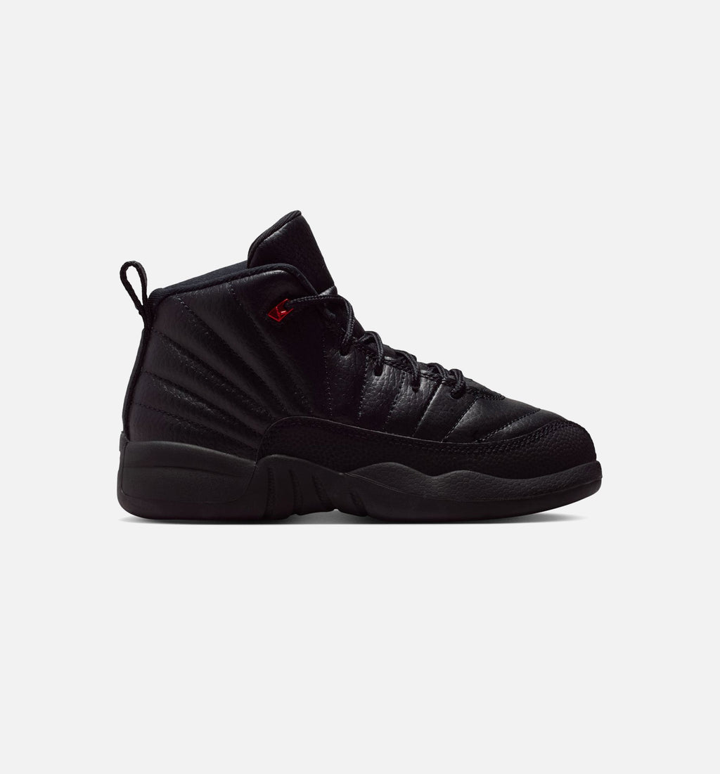 Air Jordan 12 Retro Bloodline Preschool Lifestyle Shoes | Black / Varsity Red