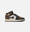 Air Jordan 1 Mid Grade School Shoes | Black / Phantom / Palomino / University Red