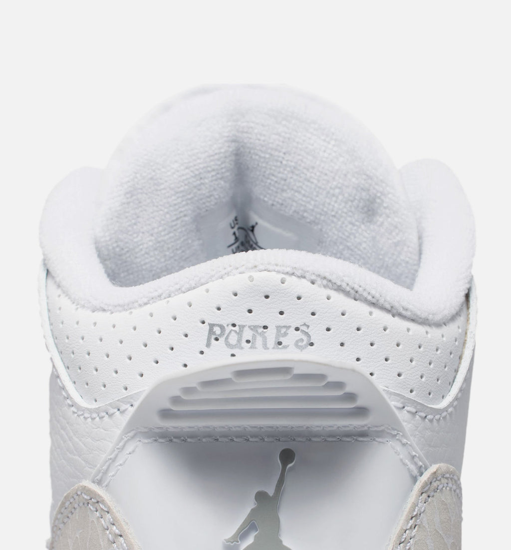 Air Jordan 3 Retro Preschool Lifestyle Shoes | White / Metallic Silver