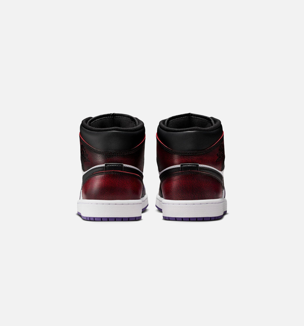 Air Jordan 1 Mid SE Men's Lifestyle Shoes | True Red / White / Court Purple / Black