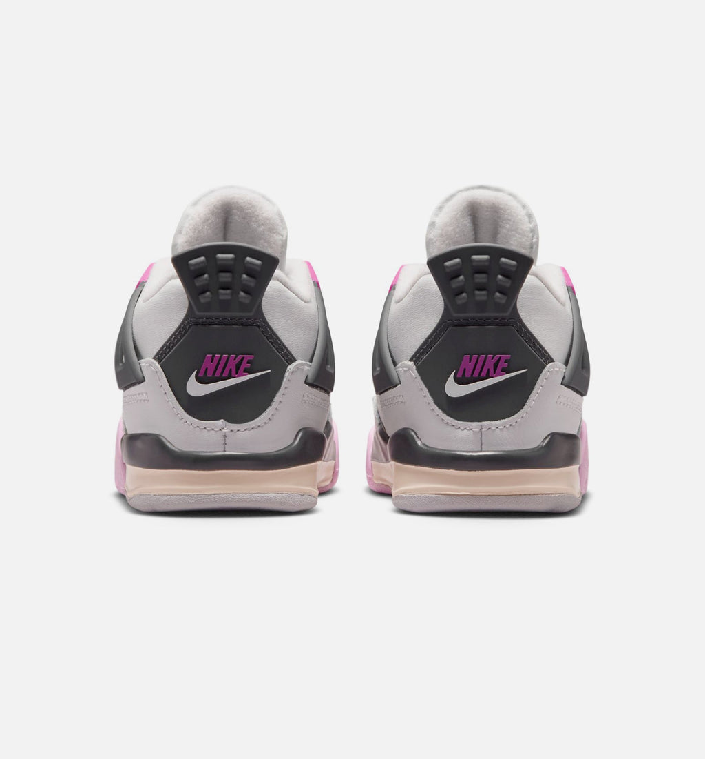 Air Jordan 4 Retro 'Comic' Infant Toddler Lifestyle Shoes | Off White / Fire Pink / Anthracite