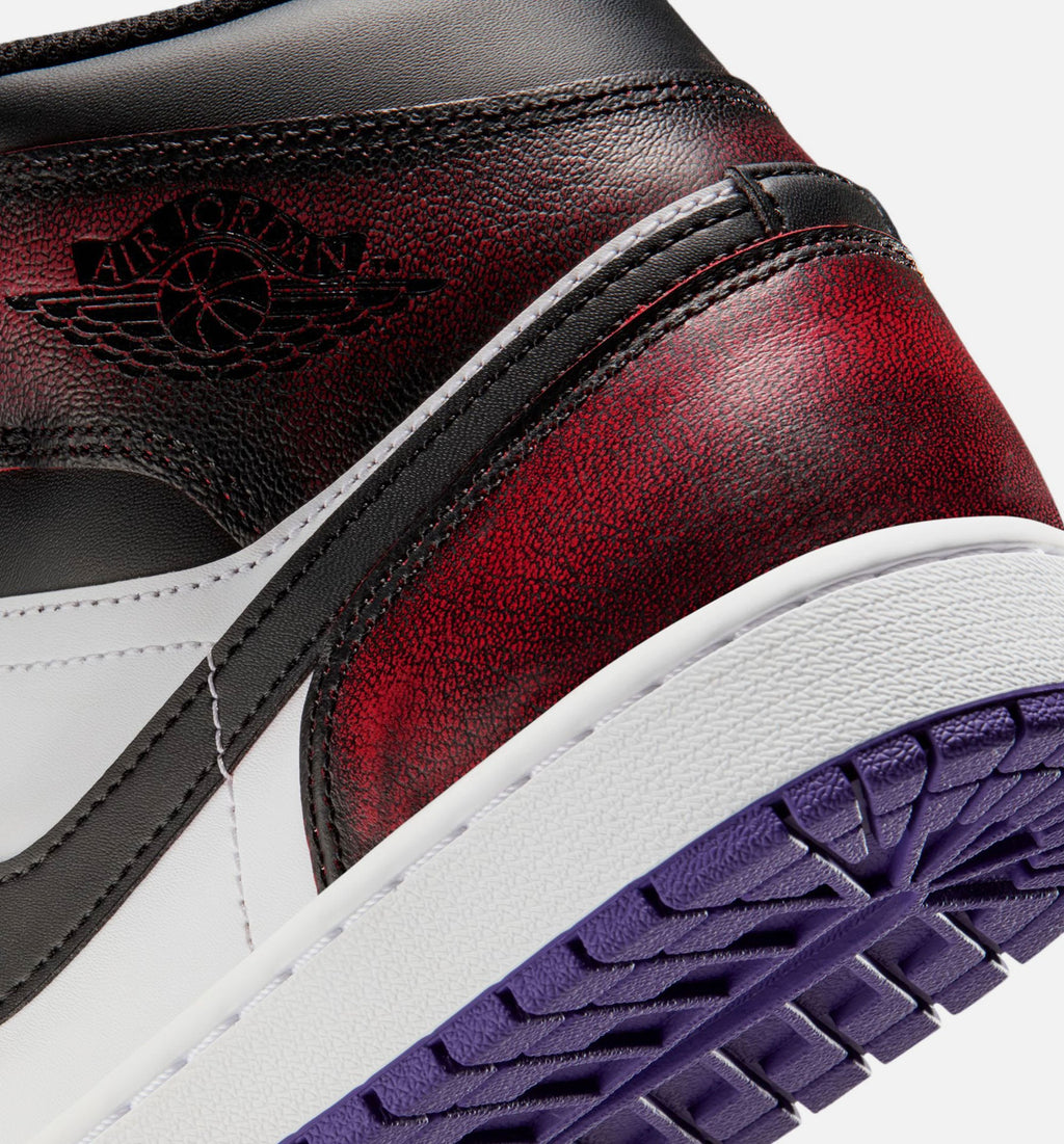 Air Jordan 1 Mid SE Men's Lifestyle Shoes | True Red / White / Court Purple / Black