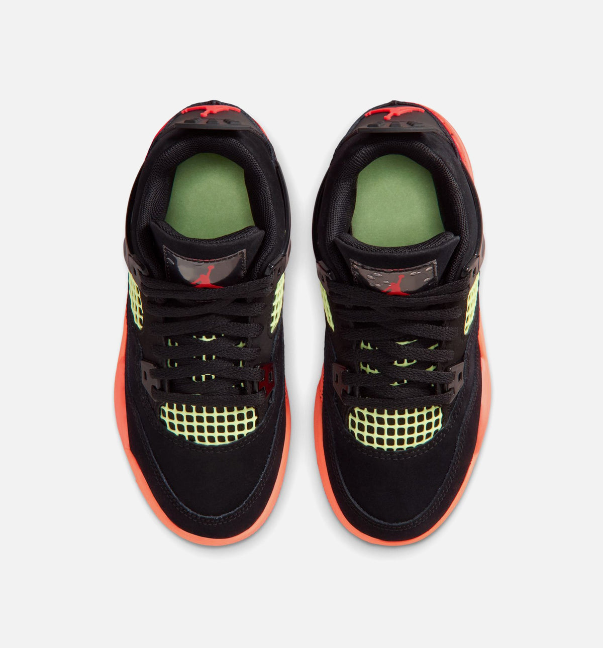 Air Jordan 4 Retro Preschool Lifestyle Shoes | Black / Infrared 23 / Bright Mango