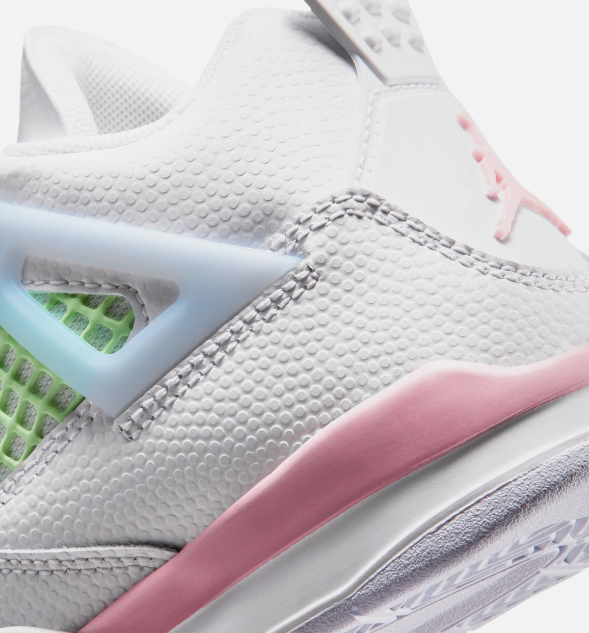 Air Jordan 4 Retro 'Medium Soft Pink' Preschool Lifestyle Shoes | White / Medium Soft Pink / Half Blue