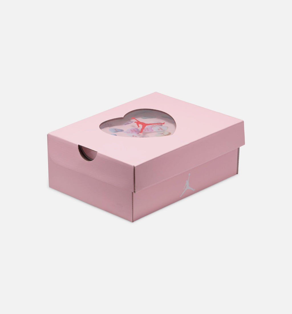 Air Jordan 4 Retro 'Medium Soft Pink' Preschool Lifestyle Shoes | White / Medium Soft Pink / Half Blue
