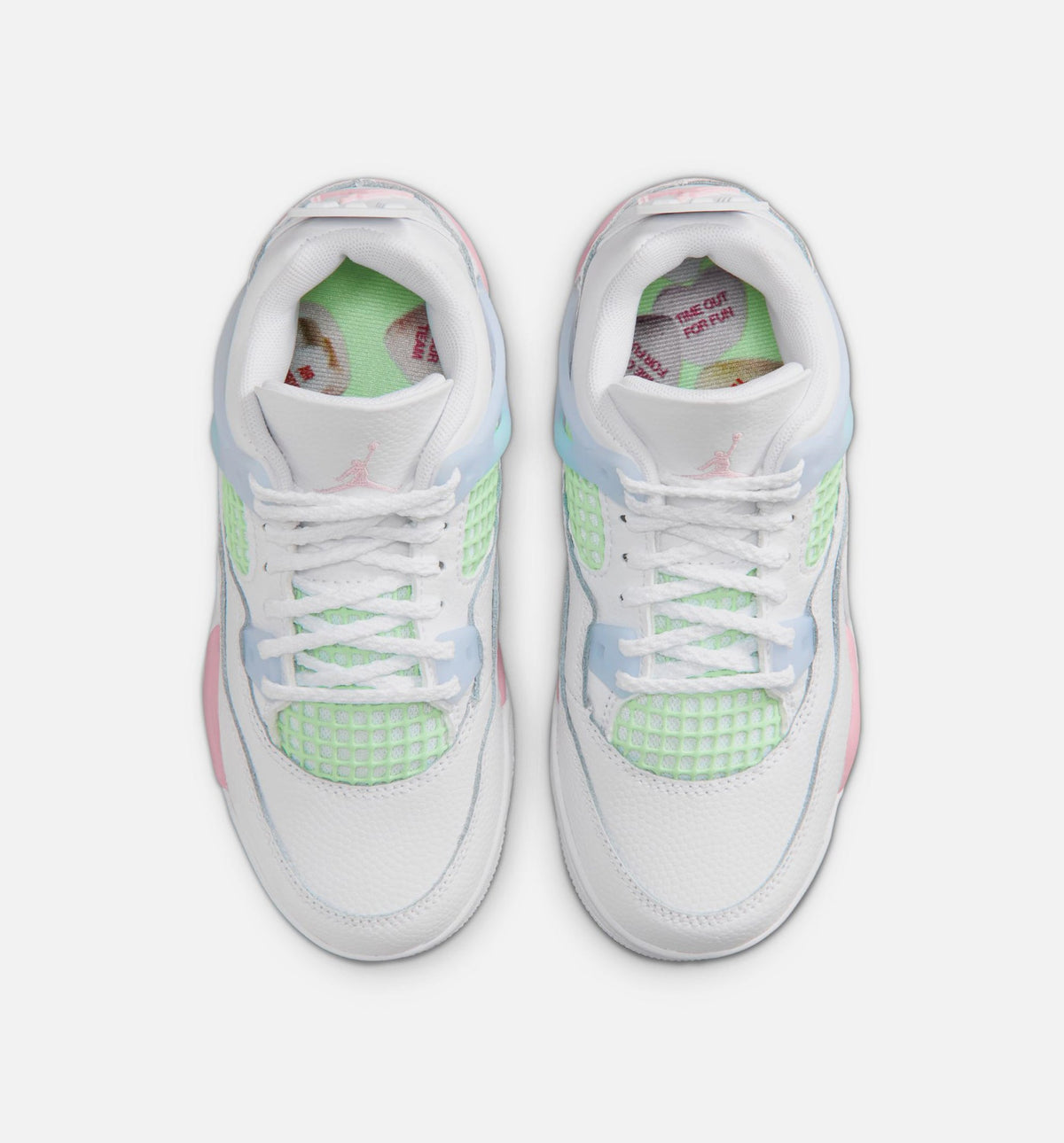 Air Jordan 4 Retro 'Medium Soft Pink' Preschool Lifestyle Shoes | White / Medium Soft Pink / Half Blue