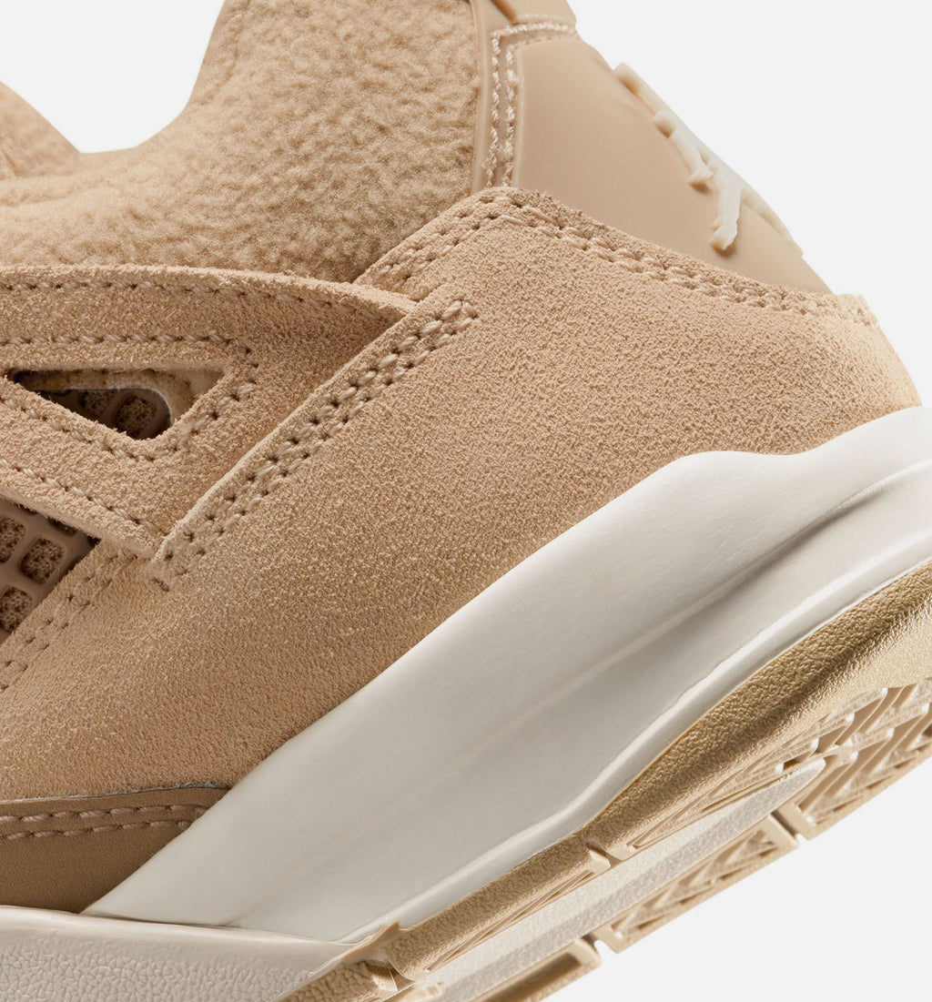 Air Jordan 4 Retro 'Cozy Girl' Preschool Lifestyle Shoes | Hemp / Light Orewood Brown