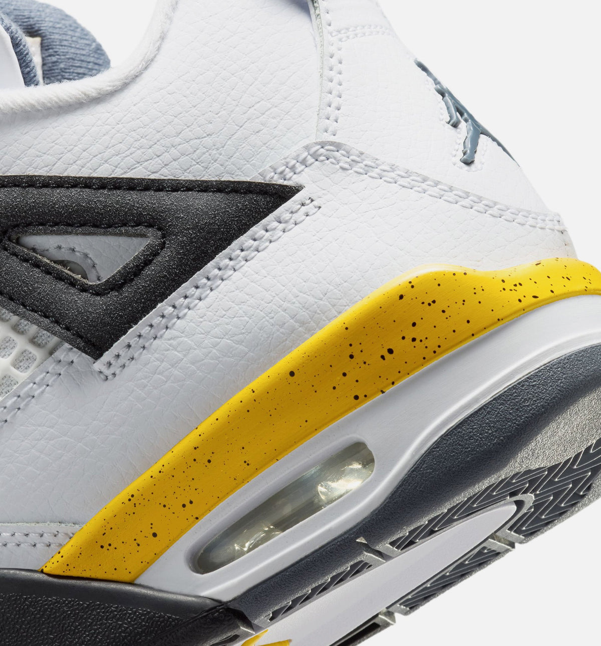 Air Jordan 4 Retro 'Rare Air' Grade School Lifestyle Shoes | White / Dark Blue Grey / Black / Tour Yellow