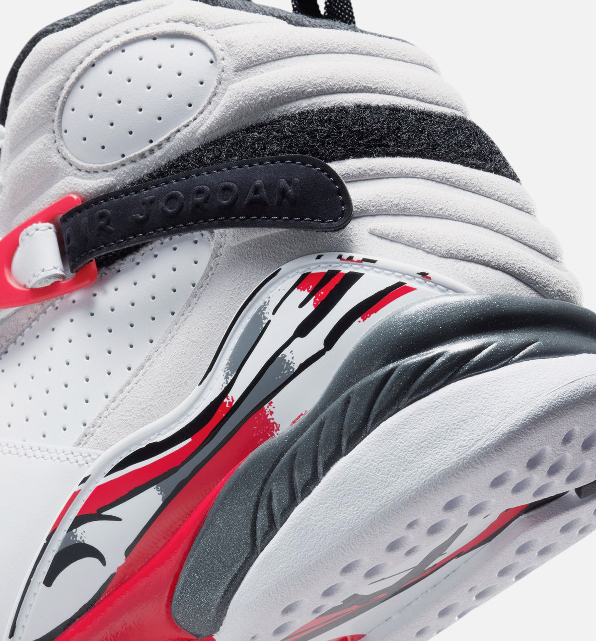 Air Jordan 8 Retro White and True Red Men's Lifestyle Shoes | White / Black / True Red