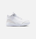 Air Jordan 3 Retro Preschool Lifestyle Shoes | White / Metallic Silver