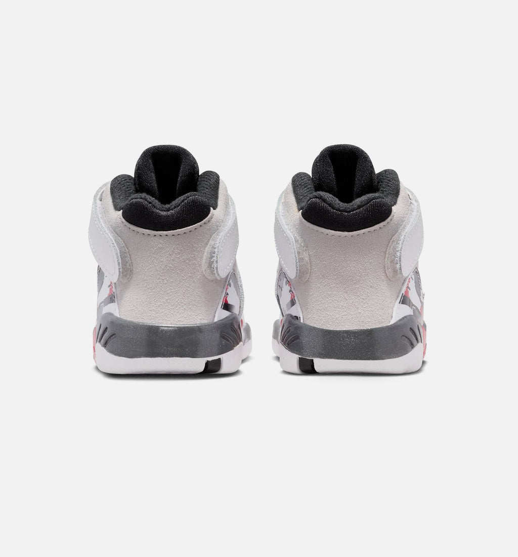 Air Jordan 8 Retro White and True Red Infant Toddler Lifestyle Shoes | White / Black / True Red