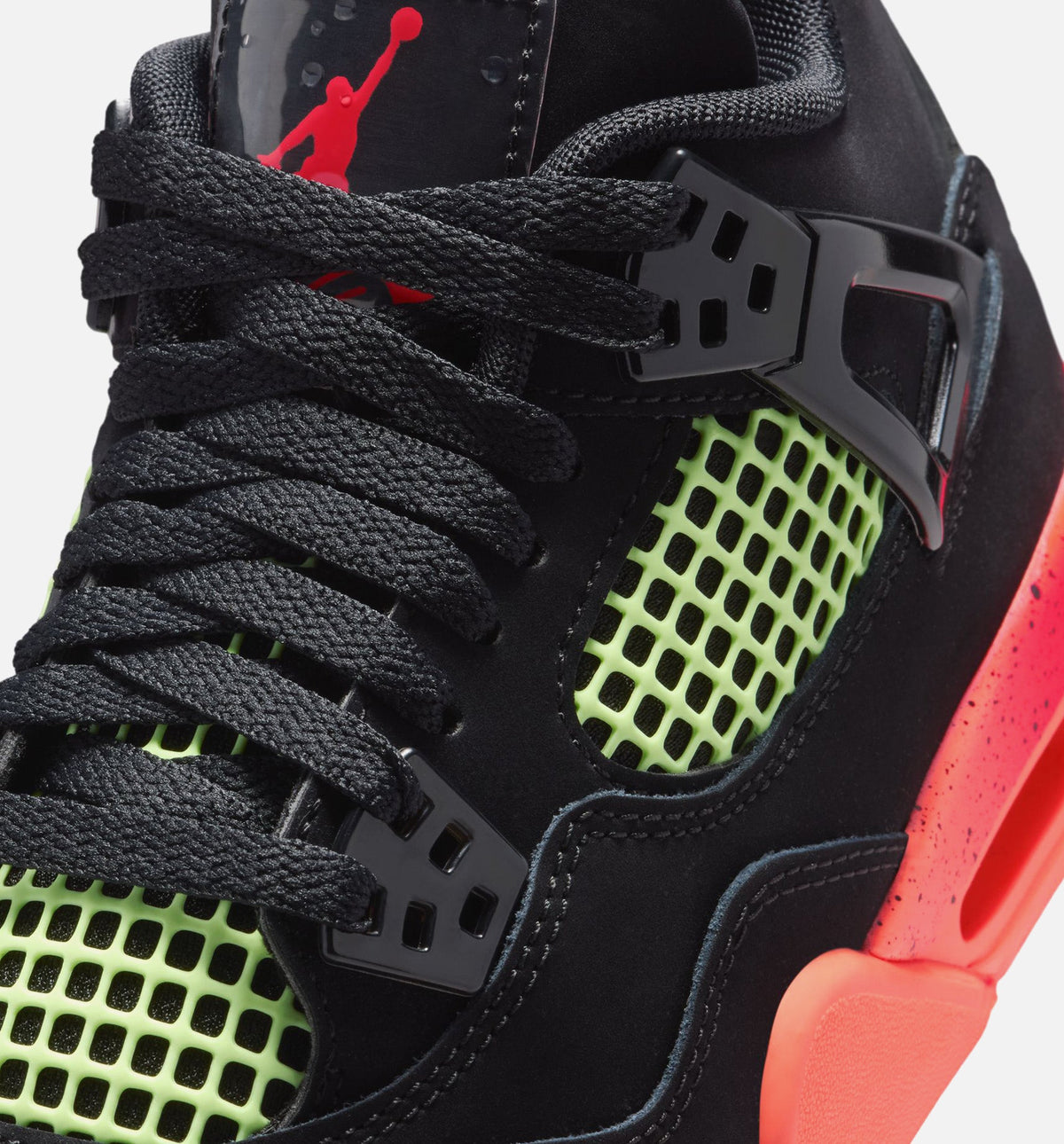 Air Jordan 4 Retro Grade School Lifestyle Shoes | Black / Infrared 23 / Bright Mango