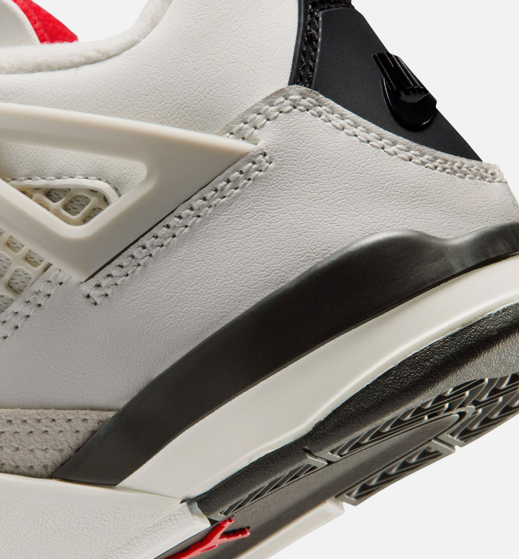 Air Jordan 4 Retro 'Flight Club' Preschool Lifestyle Shoes | Sail / Black / University Red