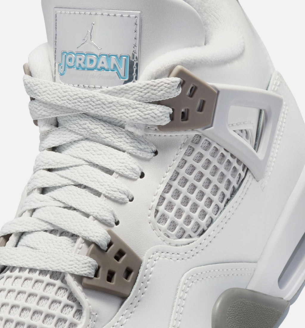 Air Jordan 4 Retro 'Blue Chill' Grade School Lifestyle Shoes | Photon Dust / Blue Chill / Flat Pewter / White / Blue Tint