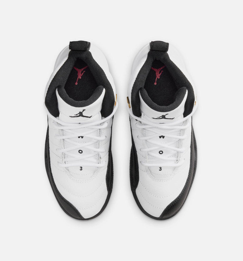 Air Jordan 12 Retro Taxi Preschool Lifestyle Shoes | White / Black / Taxi
