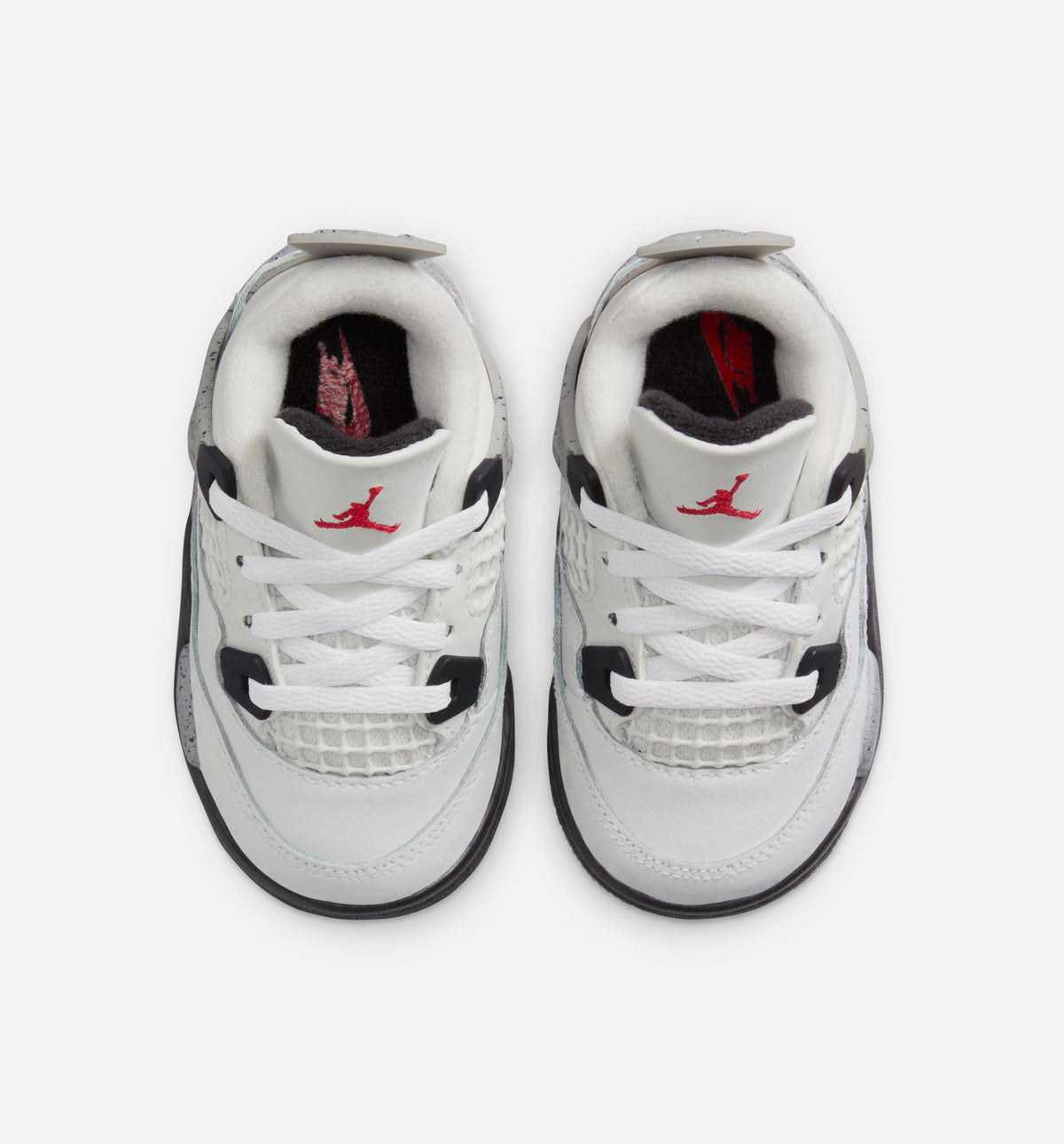Air Jordan 4 Retro 'White Cement' Infant Toddler Lifestyle Shoes | Summit White / Fire Red / Cement Grey / Black