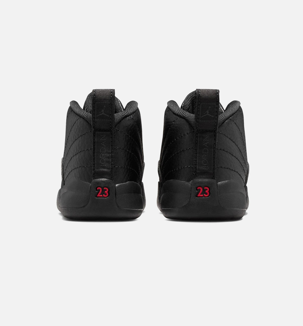 Air Jordan 12 Retro Bloodline Infant Toddler Lifestyle Shoes | Black / Varsity Red