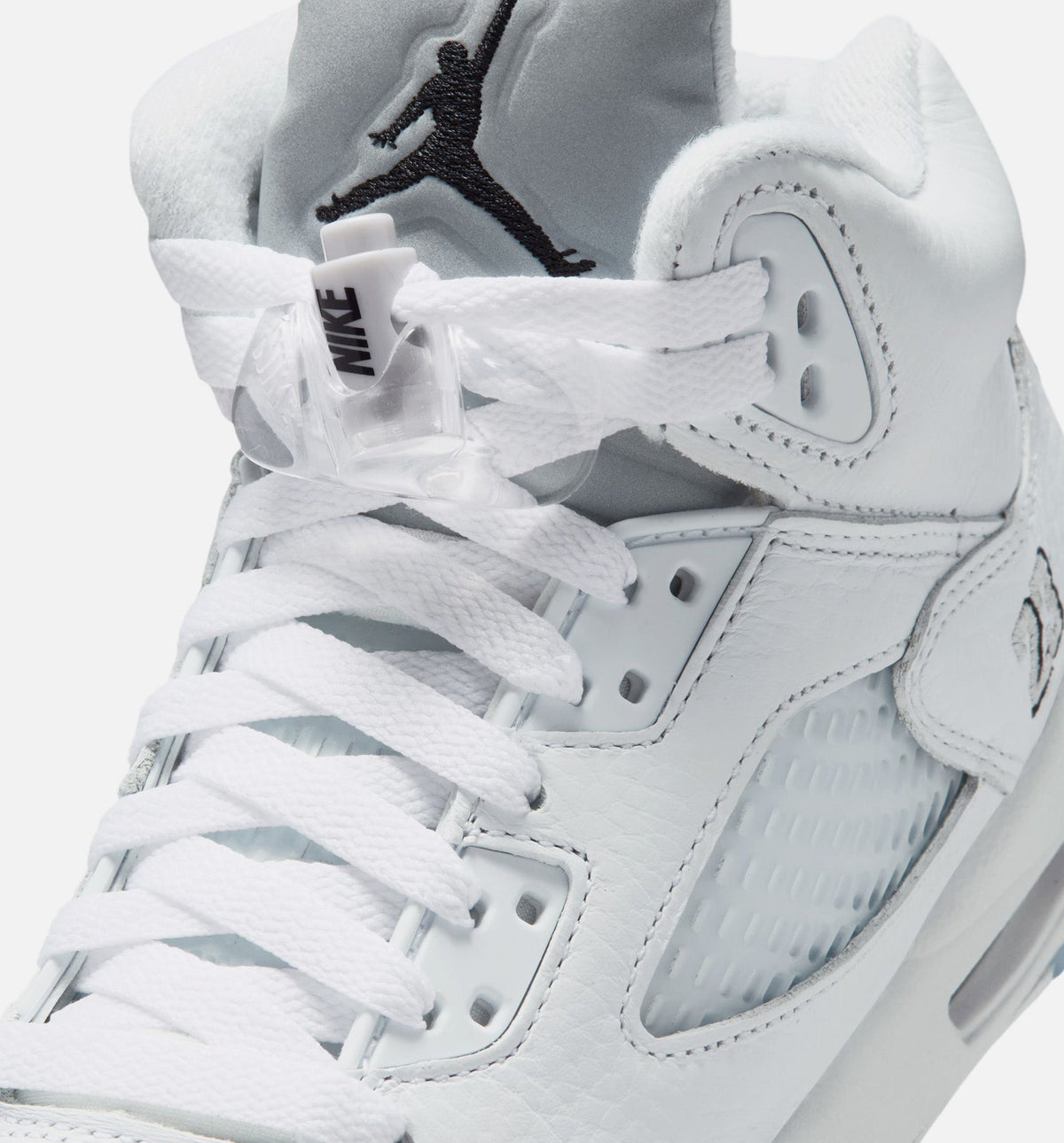 Air Jordan 5 Retro OG White Metallic Grade School Lifestyle Shoes | White / Black / Metallic Silver