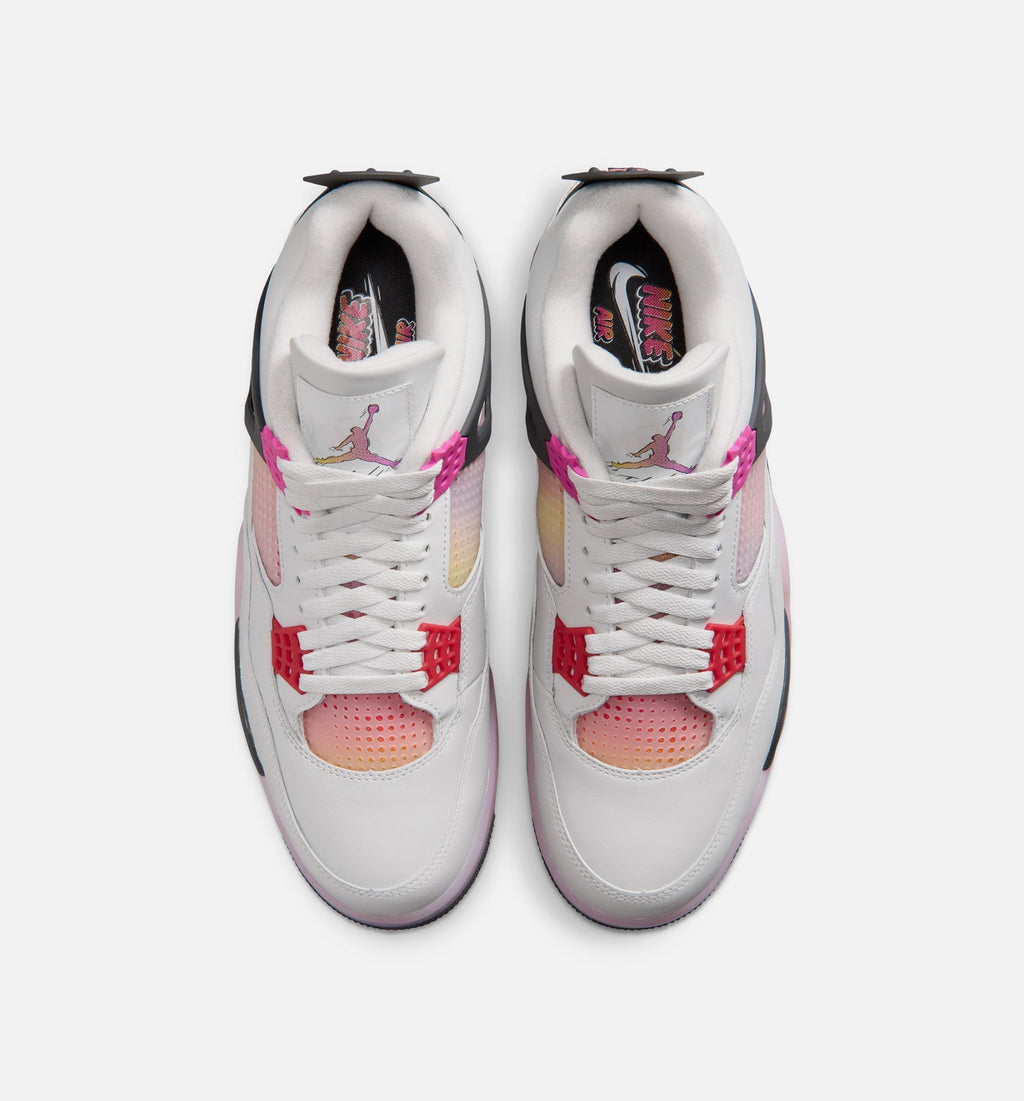 Air Jordan 4 Retro 'Comic' Men's Lifestyle Shoes | Off White / Fire Pink / Anthracite