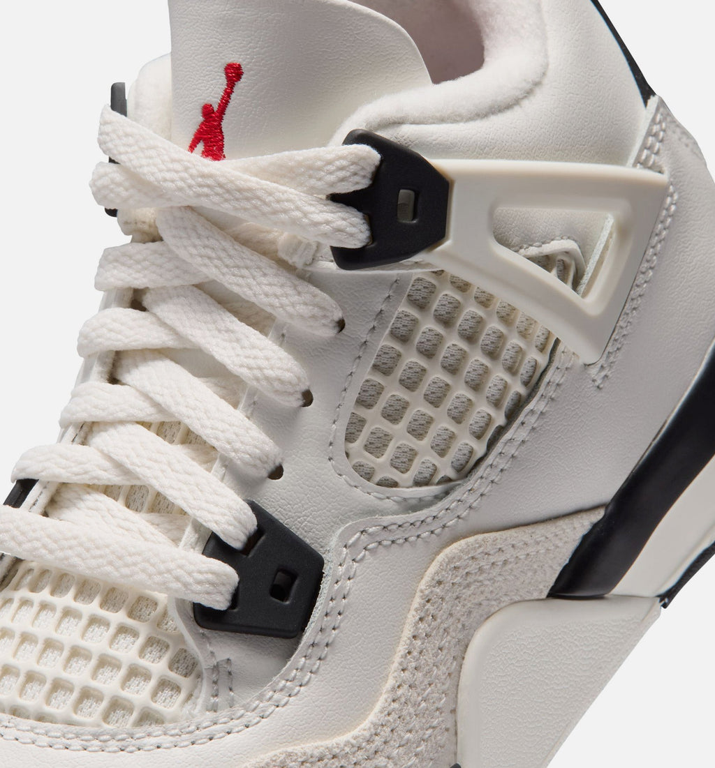 Air Jordan 4 Retro 'Flight Club' Preschool Lifestyle Shoes | Sail / Black / University Red