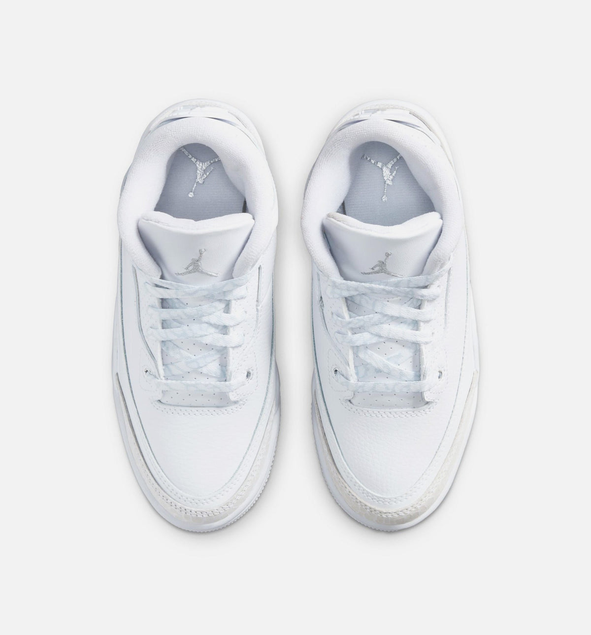 Air Jordan 3 Retro Preschool Lifestyle Shoes | White / Metallic Silver