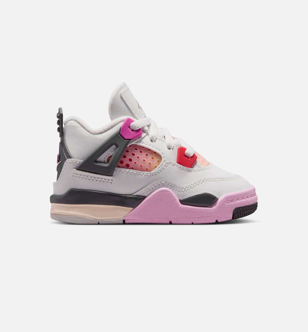 Air Jordan 4 Retro 'Comic' Infant Toddler Lifestyle Shoes | Off White / Fire Pink / Anthracite