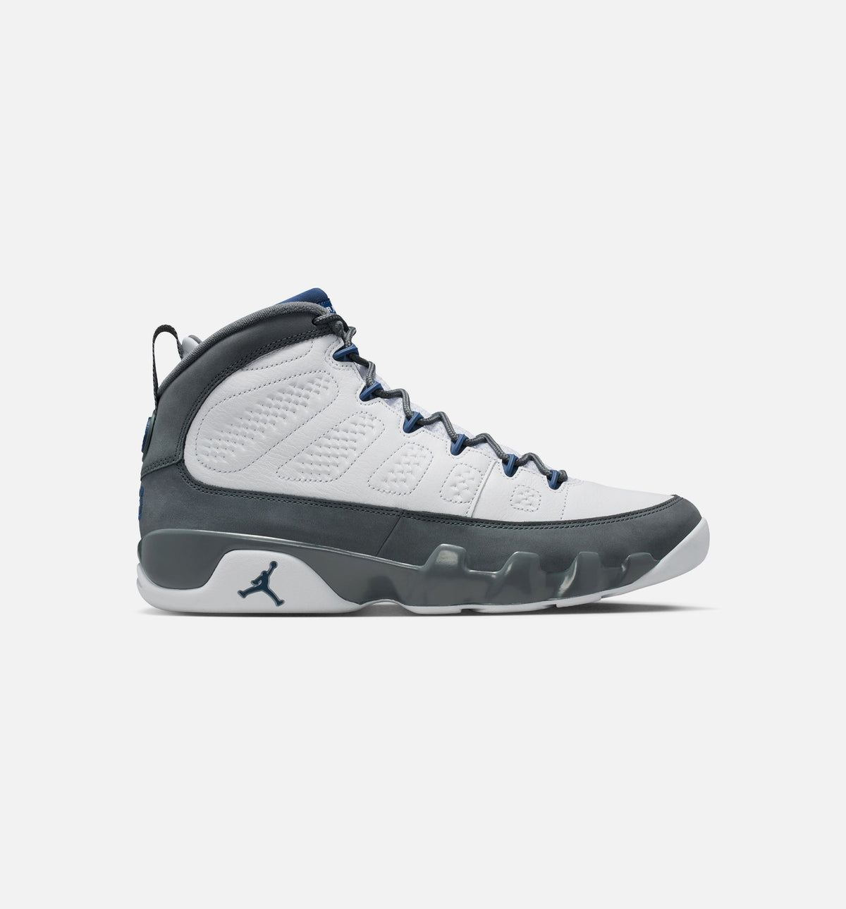 Air Jordan 9 Retro Flint Grey and French Blue Men's Lifestyle Shoes | White / French Blue / Flint Grey