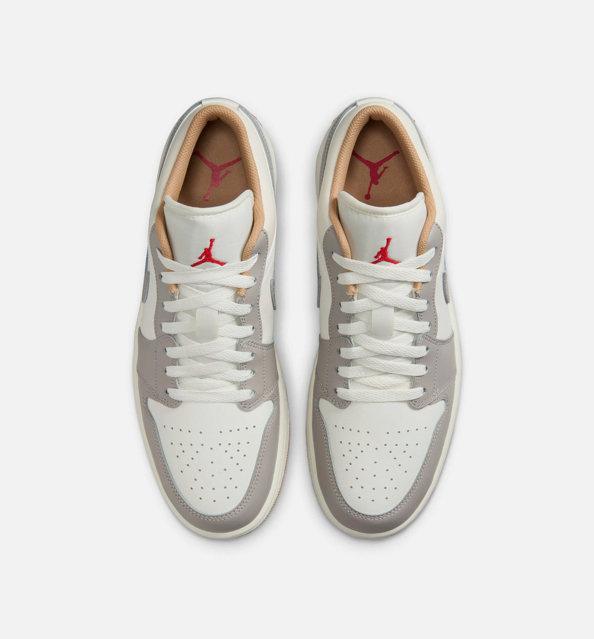 Air Jordan 1 Low Men's Lifestyle Shoes | Sail / Fire Red / College Grey / Hemp
