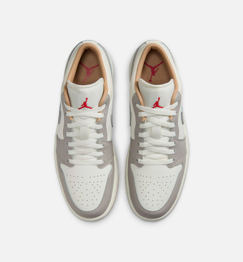 Air Jordan 1 Low Men's Lifestyle Shoes | Sail / Fire Red / College Grey / Hemp