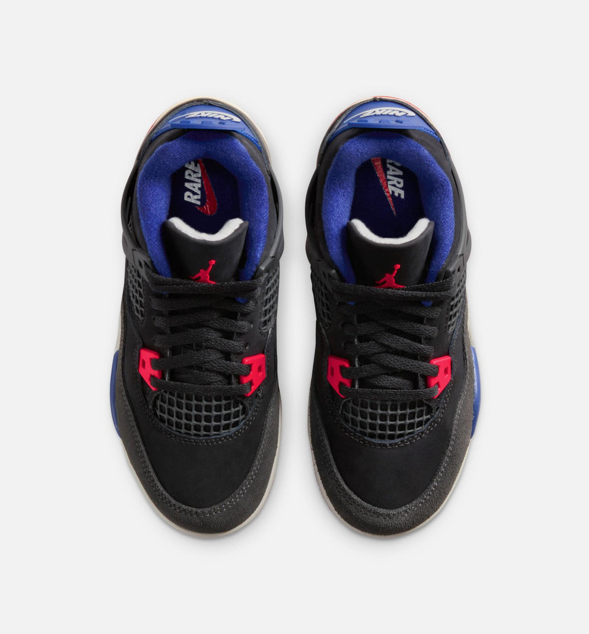 Air Jordan 4 Retro 'Rare Air' Preschool Lifestyle Shoes | Black / Fire Red / Deep Royal Blue