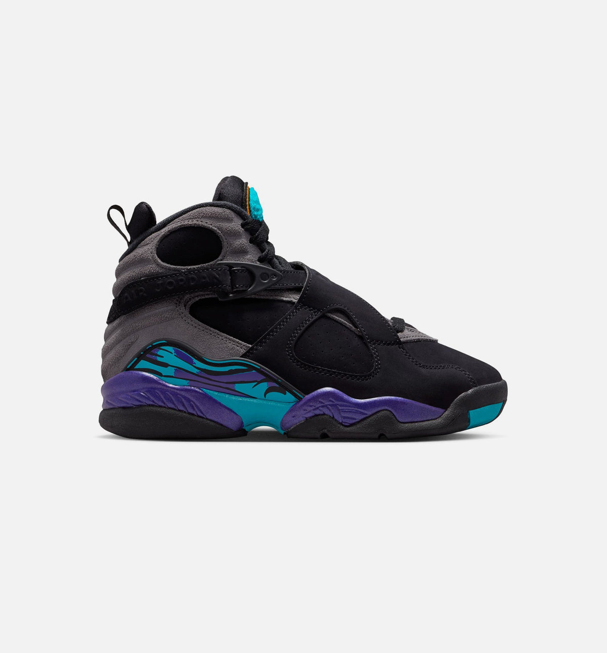 Air Jordan 8 Retro Aqua Grade School Lifestyle Shoes | Black / Bright Concord / Multi-Color