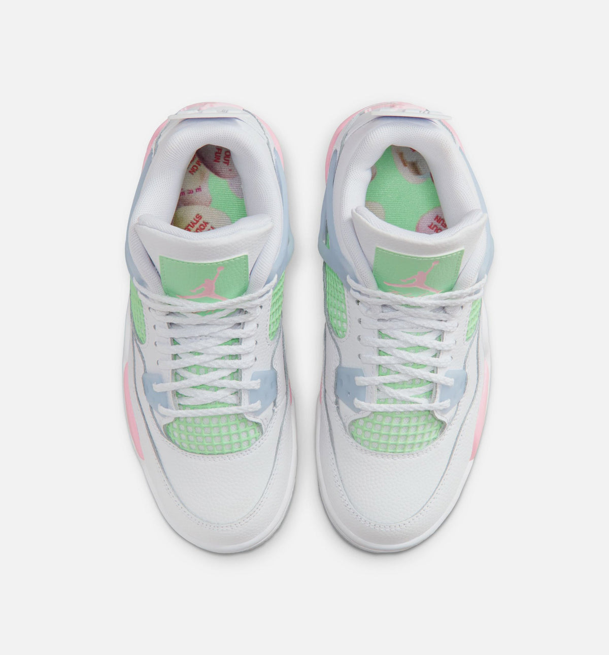 Air Jordan 4 Retro 'Medium Soft Pink' Grade School Lifestyle Shoes | White / Medium Soft Pink / Half Blue