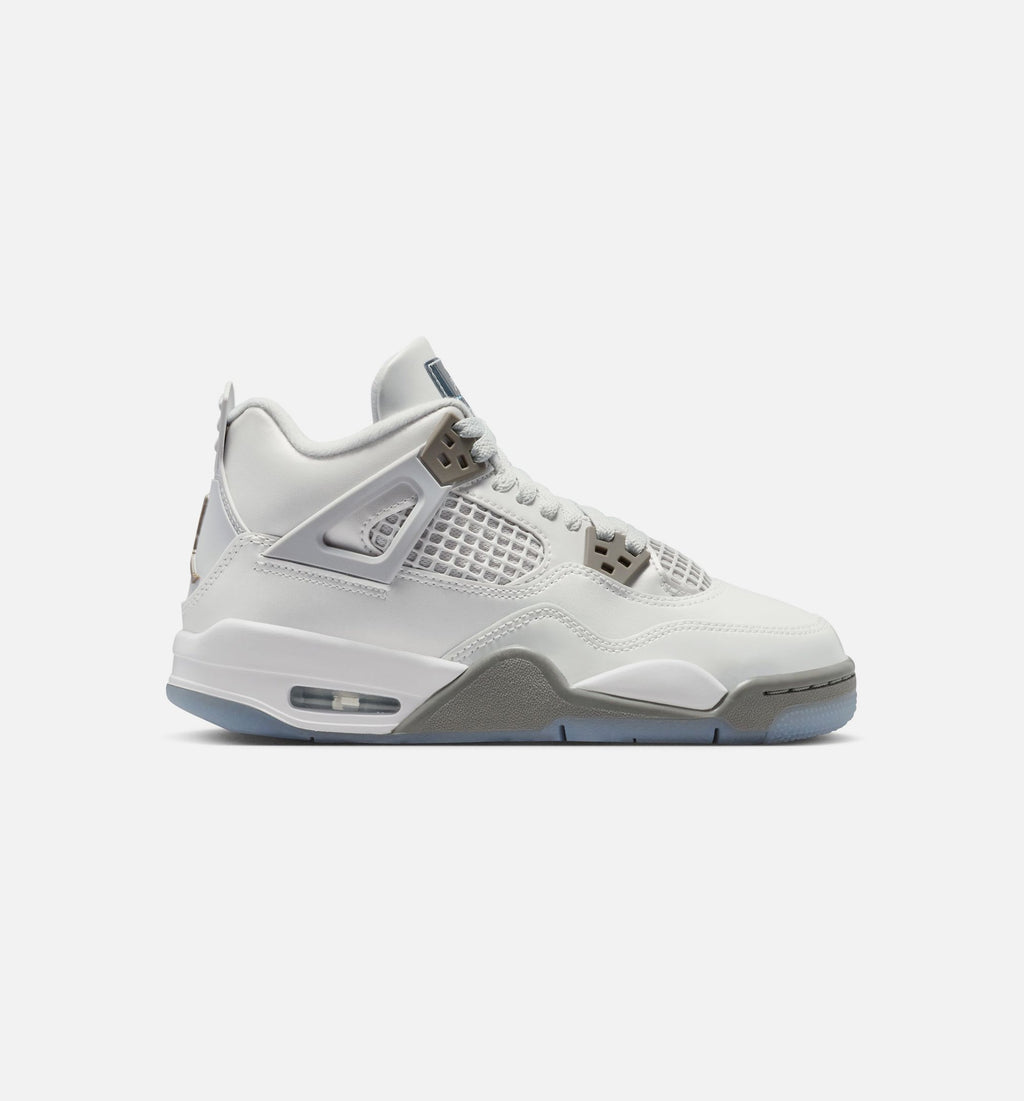 Air Jordan 4 Retro 'Blue Chill' Grade School Lifestyle Shoes | Photon Dust / Blue Chill / Flat Pewter / White / Blue Tint
