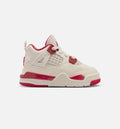 Air Jordan 4 Retro 'Valentine's Day' Infant Toddler Lifestyle Shoes | Pale Ivory / Sierra Red / Tough Red