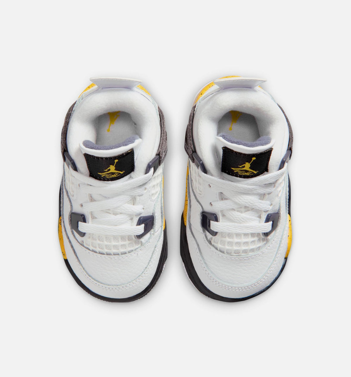 Air Jordan 4 Retro 'Rare Air' Infant Toddler Lifestyle Shoes | White / Dark Blue Grey / Black / Tour Yellow