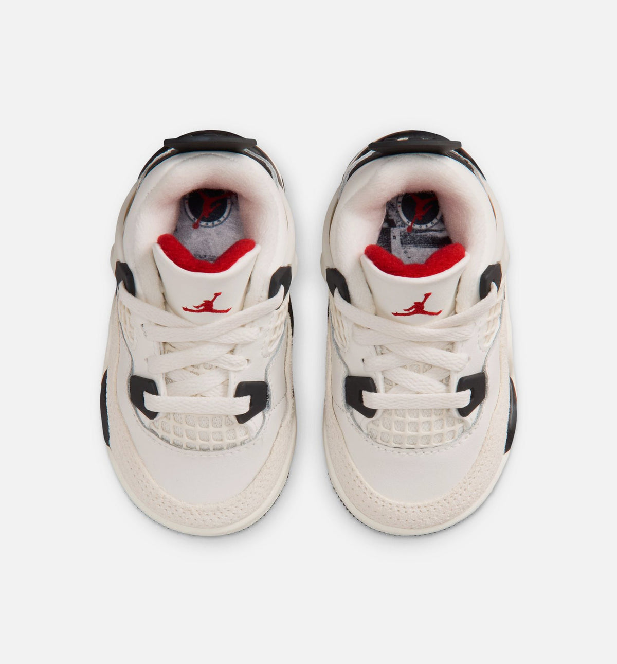 Air Jordan 4 Retro 'Flight Club' Infant Toddler Lifestyle Shoes | Sail / Black / University Red