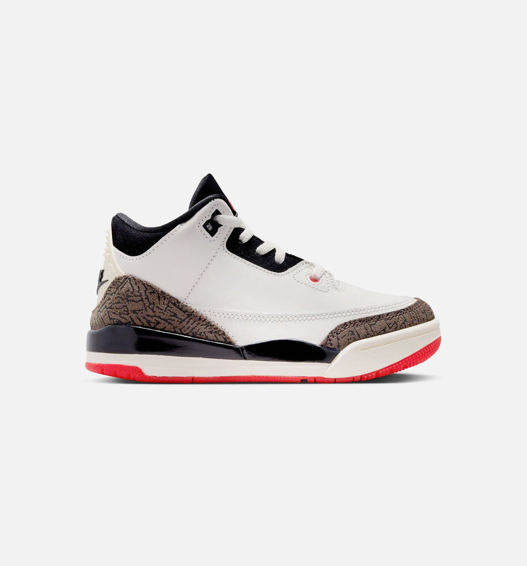 Air Jordan 3 Retro Sail and University Red Preschool Lifestyle Shoes | Sail / Black / University Red / Pale Ivory