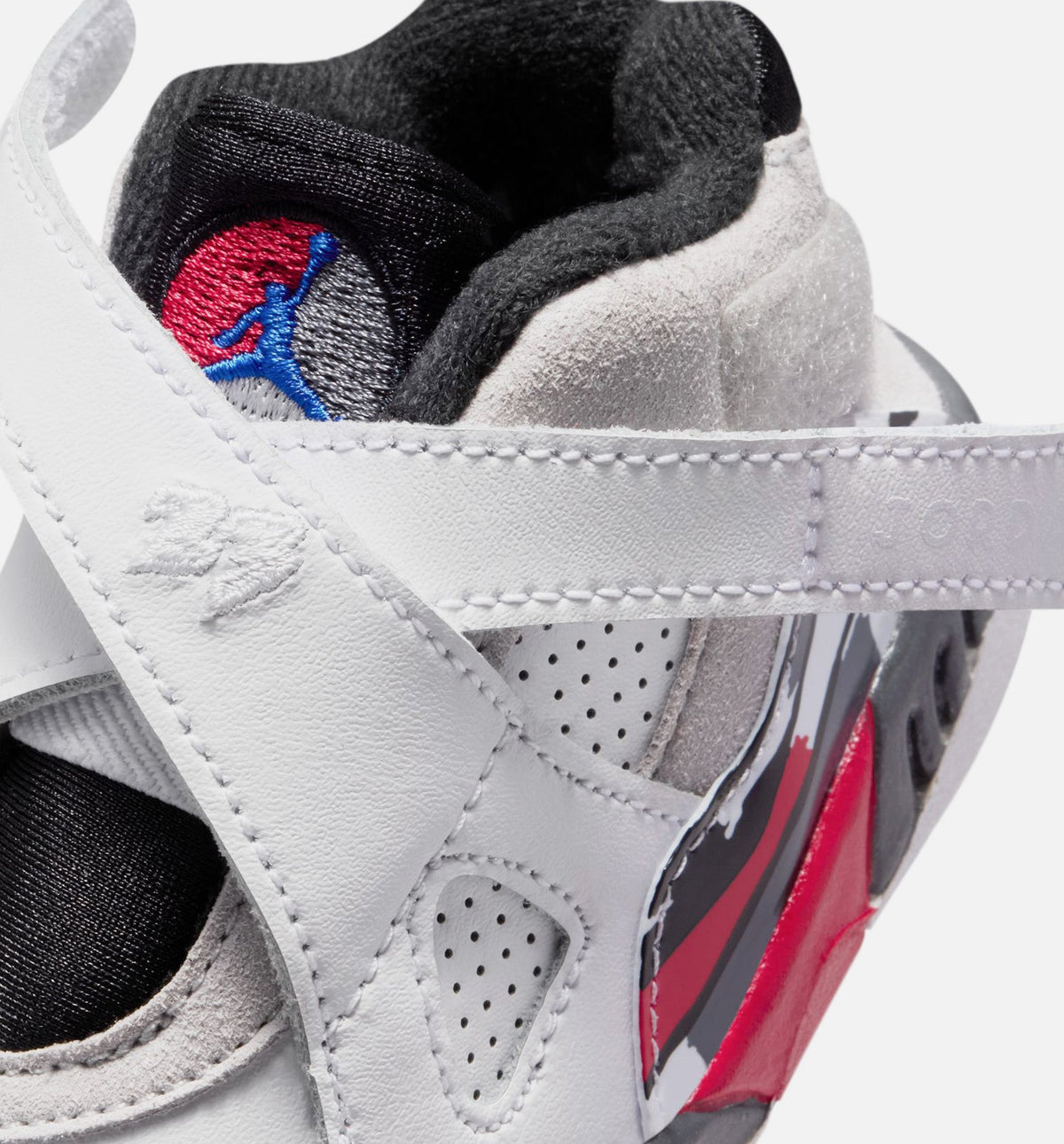 Air Jordan 8 Retro White and True Red Infant Toddler Lifestyle Shoes | White / Black / True Red