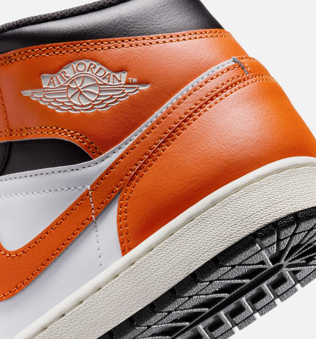 Air Jordan 1 Mid Men's Lifestyle Shoes | Starfish / White / Sail / Black