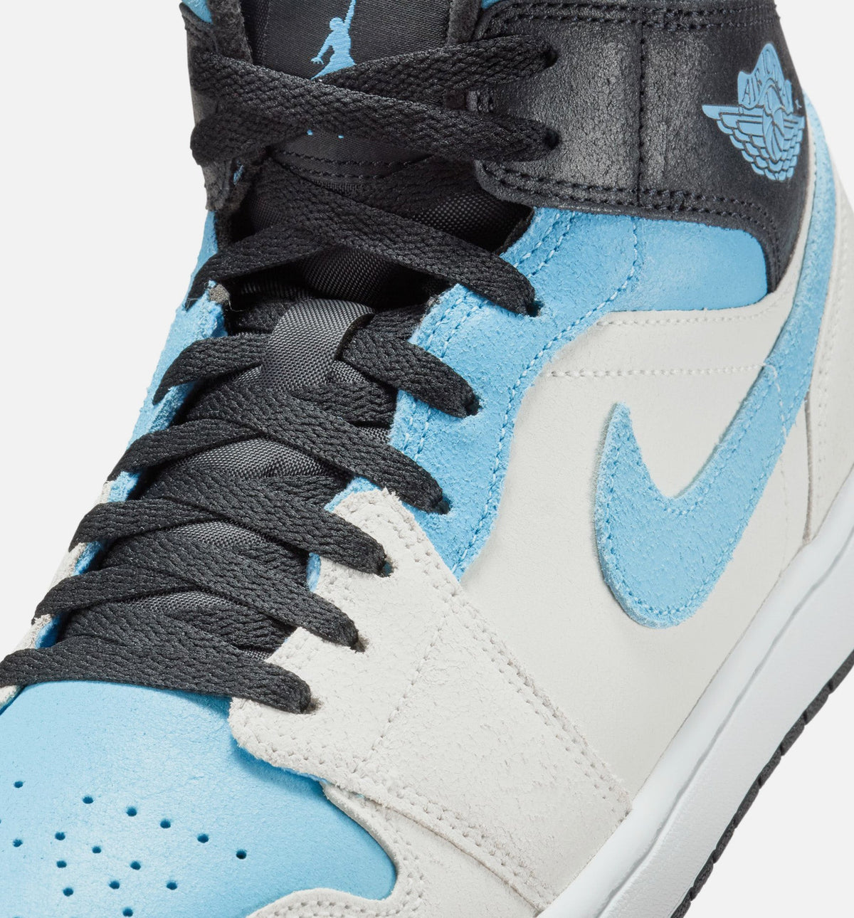 Air Jordan 1 Mid SE Men's Lifestyle Shoes | Summit White / Blue Chill / Black