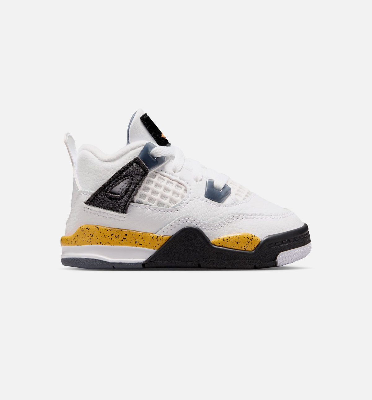 Air Jordan 4 Retro 'Rare Air' Infant Toddler Lifestyle Shoes | White / Dark Blue Grey / Black / Tour Yellow